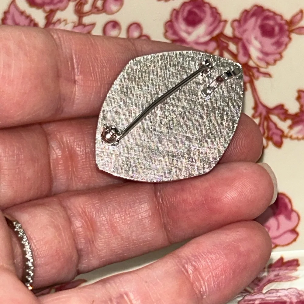 Vintage Style Silver and Pearl Brooch